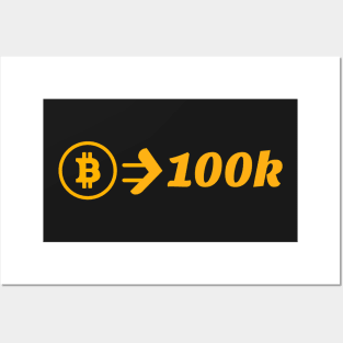 Bitcoin $100,000 Posters and Art